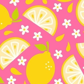 Juicy Lemon on Pink (Large Scale)