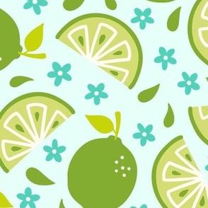 Juicy Lime on Aqua (Large Scale)