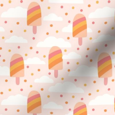 Rainbow Popsicle on Peach (Medium Scale)