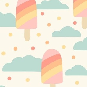 Rainbow Popsicle on Cream (Large Scale)