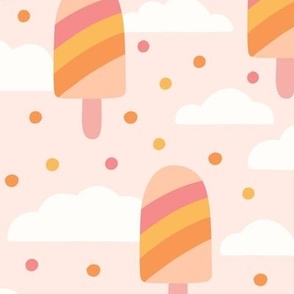 Rainbow Popsicle on Peach (Large Scale)