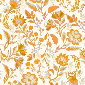 Chintz orange on pale background