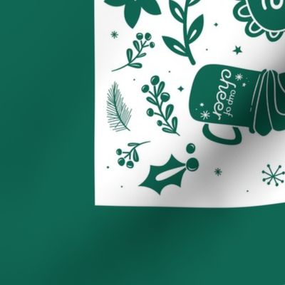 Naughty or Nice Christmas List Tea Towel - Green