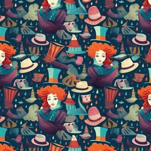 all the hats for the mad hatter inspired by seurat