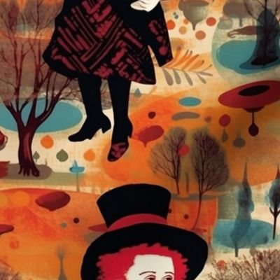 stroll through wonderland with the mad hatter inspired by seurat