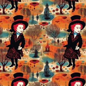 stroll through wonderland with the mad hatter inspired by seurat