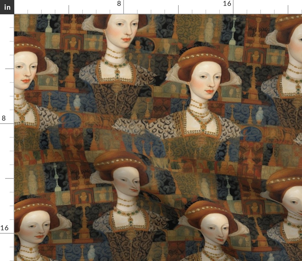 seurat inspired queen elizabeth tudor