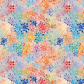 rainbow flowers inspired by seurat