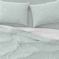 Serene Soft Green Cream Wave Swirl Design