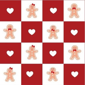 Heart and gingerbread Christmas check 