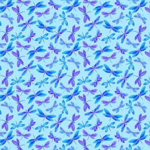 284 Dragonflies on blue