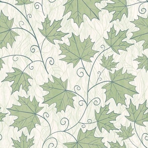 Serene Maple Leaves green large