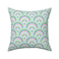 Preppy Mermaid Scale Rainbow - Palm Beach Inspired - Green with Pink and Blue