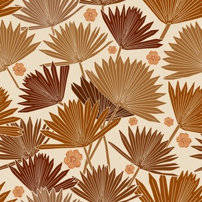 Dry Palm Leaves in Boho Tones - Big Size