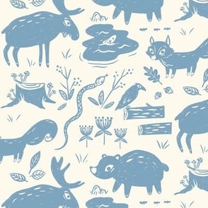 Woodland Animals (Blue)