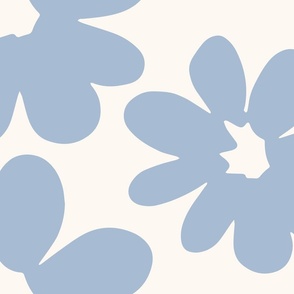 Daisy Chain Large Scale Floral Wallpaper Light Blue Flowers Home Decor