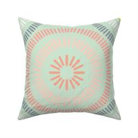 Geometric Line Burst Girly Pink Blue and Green