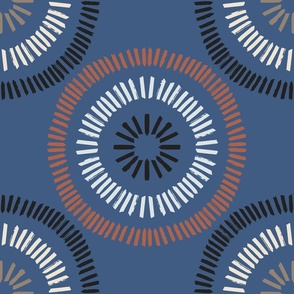 Dark Blue Geometric Line Burst