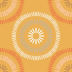 Yellow Orange Geometric Line Burst