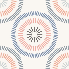 Pastel Pink and Blue Geometric Line Burst