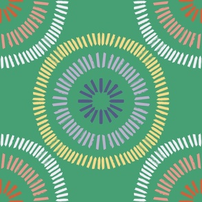 Green Geometric Line Burst