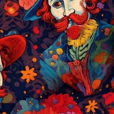 victorian clown inspired by van gogh