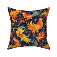 van gogh inspired phoenix fire bird chicken