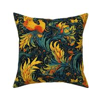 van gogh inspired fire bird phoenix