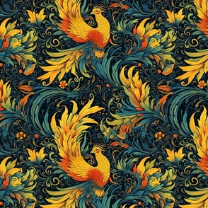van gogh inspired fire bird phoenix