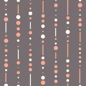 Modern Geometric Pink and Brown Dots and Lines