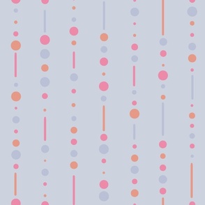 Modern Geometric Purple Pink Orange Dots and Lines