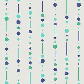 Modern Geometric Green Purple Blue Dots and Lines