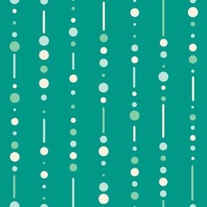Modern Geometric Blue Teal Dots and Lines