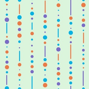 Modern Geometric Blue Purple Orange Dots and Lines