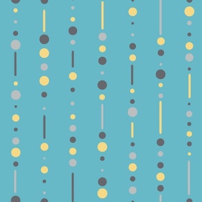 Modern Geometric Blue and Yellow Dots and Lines
