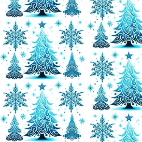 Blue Christmas Trees