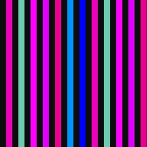 Multicoloured stripes  - pinks & blues