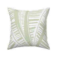 Serene Palm Leaves,  sage background white leaves extra large scale