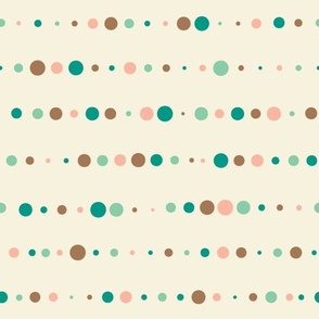 Modern Geometric Beige and Teal Dotted Stripes