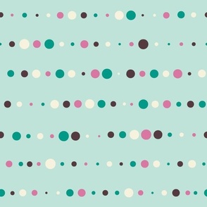 Modern Geometric Pink and Teal Dotted Stripes on Light Blue.