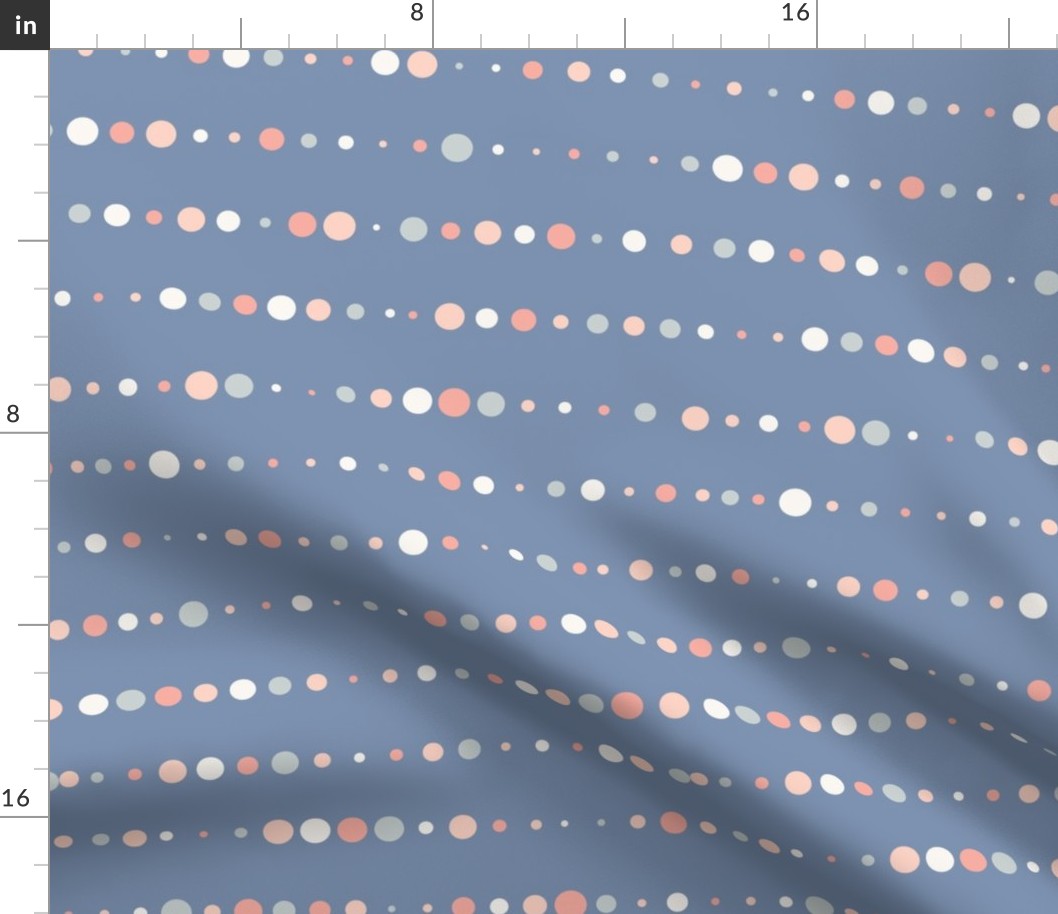Modern Geometric Pink and Blue Dotted Stripes