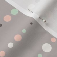 Modern Geometric Grey and Pink Dotted Stripes