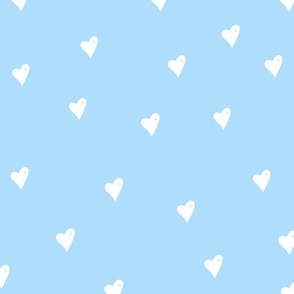 Blue and White Hearts 