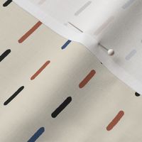 Geometric Dotted Lines Beige Blue Brown