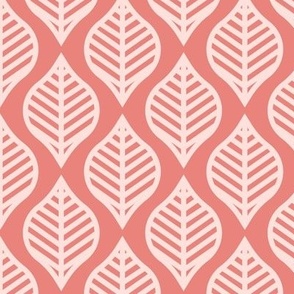 Ogee leaf - Coral Pink