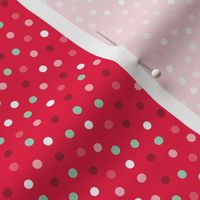 Merrymint Confetti Polka Dots on Red 