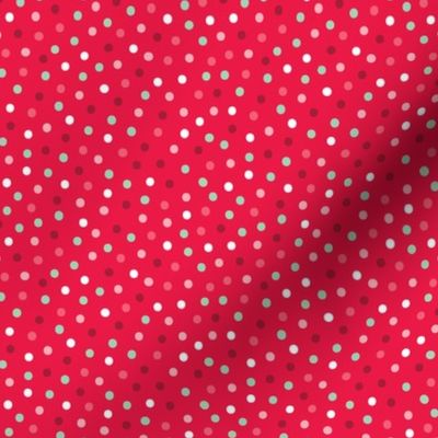 Merrymint Confetti Polka Dots on Red 