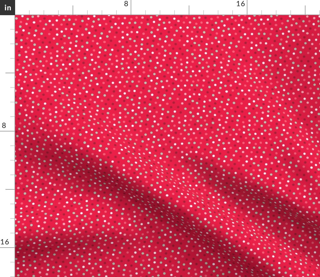 Merrymint Confetti Polka Dots on Red 