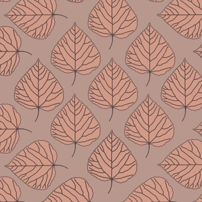 2621 tan leaves on a taupe background