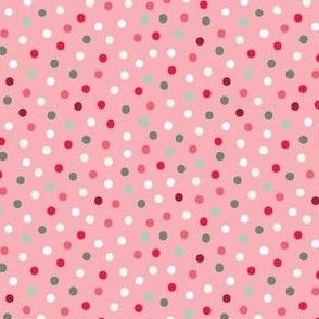 Merrymint Confetti Polka Dots on Pink